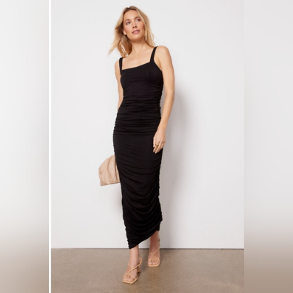 Gpod American Elegant Black Side Ruched Dress Nwot Size 0